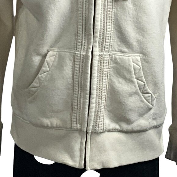 Eddie Bauer Jacket Women Large  White Full Zip Long Sleeve Hooded Sherpa Lined - Picture 5 of 11